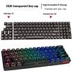 Black HighTransparency Keycaps OEM Height Transparent Ice Crystal Full Set Mechanical Keyboard 61 Key 87 Key 98 Key 104 Key