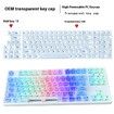 White HighTransparency Keycaps OEM Height Transparent Ice Crystal Full Set Mechanical Keyboard 61 Key 87 Key 98 Key 104 Key