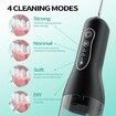 Water Flosser Teeth Cleaner,4 Modes Rechargeable Portable Cordless Oral Irrigator 260ML Electric Dentel Flossers with DIY Strength,IPX7 Waterproof Black