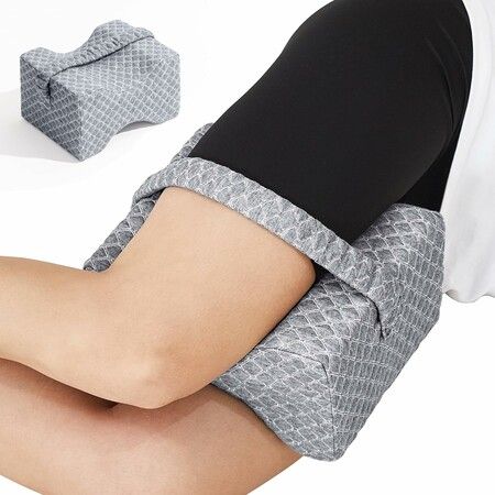 Knee Pillow for Side Sleepers, Leg Pillow for Sciatica, Back, HIPS, Knees, Joints Relief, Grey