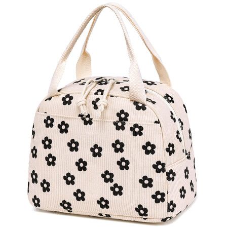 Lunch Bag for Women Men Cute Corduroy Lunch Tote Bags Reusable Insulated Lunch Box Large Capacity Reusable Insulated Cooler