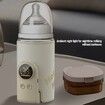 Portable Fast Heating Travel Bottle Milk Warmer,Wireless Fast Charging,6 Levels Adjustable with Night Light Universal Baby Bottle Heat Keeper