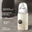 Portable Fast Heating Travel Bottle Milk Warmer,Wireless Fast Charging,6 Levels Adjustable with Night Light Universal Baby Bottle Heat Keeper