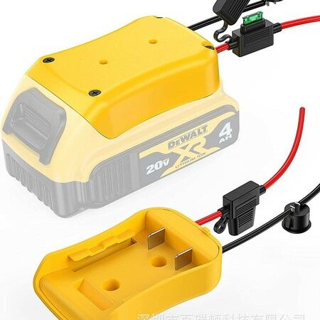 Power Wheels Adapter for Dewalt DCB  Battery Adapter Kit with Switch Fuse Wire Terminals 12AWG Rc MotoHome Camper Toys Robotics portable power source