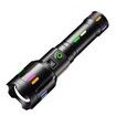LED Torch with Fluorescent Strong Lighting Flashlight with Power Display,6 Lighting Modes Waterproof Torches for Hiking,Camping