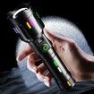 LED Torch with Fluorescent Strong Lighting Flashlight with Power Display,6 Lighting Modes Waterproof Torches for Hiking,Camping