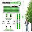 Manual Pole Saw Tree Pruner Extendable Pruning High Branch Trimmer Cutter 8M Trimming Long Handsaw Sharp Steel Blades Shearing Fibreglass Rods Tools