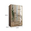 Mirrored Wardrobe Cabinet Armoire Closet Bedroom Clothes Storage Organiser Drawers Full Length Mirrors Wooden Furniture Hanging Rails 110x50x180cm Oak