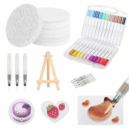 Magic Foam Texture Painting Kit,Magic Puffy Paint,3D Drawing Canvas Painting Kit,Bubble Drawing Pens For DIY Art Supplies, Painting,Shape Round