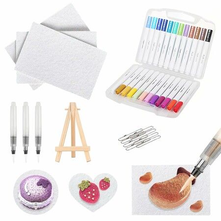 Magic Foam Texture Painting Kit,Magic Puffy Paint,3D Drawing Canvas Painting Kit,Bubble Drawing Pens For DIY Art Supplies, Painting,Shape Rectangle
