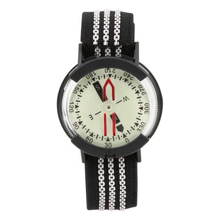 Wrist Compass, Portable Outdoor Waterproof Pressure Resistant Compass Adjustable Dial Compass Watch Glow Compass for Camping Diving Hiking