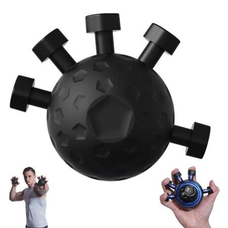 Finger Grip Strengthener Finger Exerciser, Silicone Grip Strength Trainer, Adjustable Hand Grip Strengthener, Black