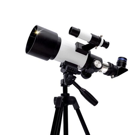 70mm Aperture 100mm Focal Length 15-150x Magnification Telescope with Multi-Layer Broadband Coating Extendable Tripod Christmas Birthday Kids Gift
