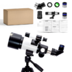 70mm Aperture 100mm Focal Length 15-150x Magnification Telescope with Multi-Layer Broadband Coating Extendable Tripod Christmas Birthday Kids Gift
