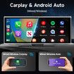 10.26 inch Wireless Carplay Screen for Car with 4K Dash Cam and 1080P Backup Camera, Portable Car Audio Receivers with Carplay and Android Auto