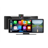 10.26 inch Wireless Carplay Screen for Car with 4K Dash Cam and 1080P Backup Camera, Portable Car Audio Receivers with Carplay and Android Auto