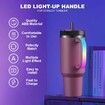 Blue 6 Colors LED LightUp Tumbler Handle for 40oz 30oz Cups Rechargeable Waterproof Not Included Cup