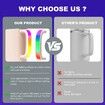 Pink 6 Colors LED LightUp Tumbler Handle for 40oz 30oz Cups Rechargeable Waterproof Not Included Cup
