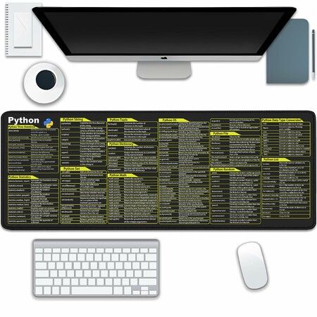 Python Programming Coding Computer Short Cut Shortcuts Keys Gaming Keyboard Mouse Pad Mousepad  Gift 300*800*3MM