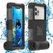 Waterproof Underwater Snorkeling Diving Phone Case for iPhone 16, 15, 14, 13, 12, 11 Pro Max Mini and Galaxy 15m Photo Video Cover, Black