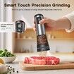 Electric Salt and Pepper Grinder Set with Charging Base, LED Display,Variable Grinding Speed Rechargeable Stainless Steel Automatic Pepper Mill