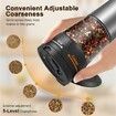 Electric Salt and Pepper Grinder Set with Charging Base, LED Display,Variable Grinding Speed Rechargeable Stainless Steel Automatic Pepper Mill