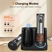 Electric Salt and Pepper Grinder Set with Charging Base, LED Display,Variable Grinding Speed Rechargeable Stainless Steel Automatic Pepper Mill