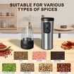 Electric Salt and Pepper Grinder Set with Charging Base, LED Display,Variable Grinding Speed Rechargeable Stainless Steel Automatic Pepper Mill