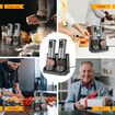 Electric Salt and Pepper Grinder Set with Charging Base, LED Display,Variable Grinding Speed Rechargeable Stainless Steel Automatic Pepper Mill