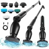 Electric Spiral Washer Adjustable Extension Faucet Washer 8 Replaceable Brush Heads,Power Indicator Light Cleaning Brush IPX5 Waterproof