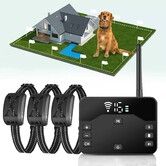 2-in-1 Wireless Dog Fence for 3 Dogs,Waterproof Training Collar with Remote Electric Fence for Ultimate Dog Safety and Freedom.Shock Collar for Large Dog