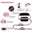 Hands Free Dog Leash, Adjustable Waist Belt with Double Padded Handles,Retractable Bungee for Medium Large Dogs for Dog Walking Running(Pink)