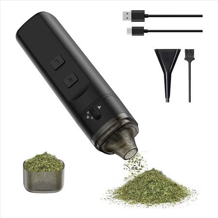 Portable Electric Herb Spice Grinder,Automatic One-Touch Grinding,USB Rechargeable,Essential Kitchen Grinder,Gradient Black