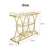 Bar Cart Wine Rack Drinks Trolley Gold Glass Holder Serving Mirror Shelves Alcohol Tea Coffee Home Kitchen Storage Rolling Wheels Metal Frame Mobile