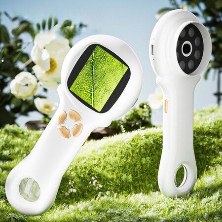Handheld Microscope Educational Science Kit Mini LED Pocket Bug Magnifying Glasses Kids Durable Design Boys Girls Birthday Gift