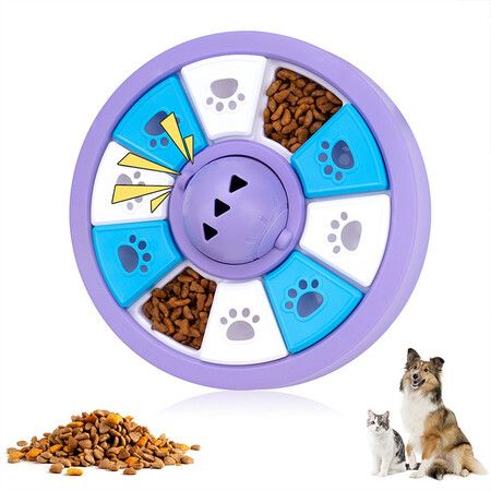 Interactive Dogs Toys for Slow Feeder, Pets Puzzle Feeders for Food Dispenser, Puzzle Feeder for Medium Small Dogs Cats IQ Training (Purple)