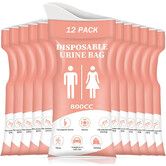 Disposable Urine Bag,12PCS Pee Bags for Travel for Women/Men,800ML Emergency Portable Urinal Bag and Vomit Bags,Unisex Urinal Bag,Pink