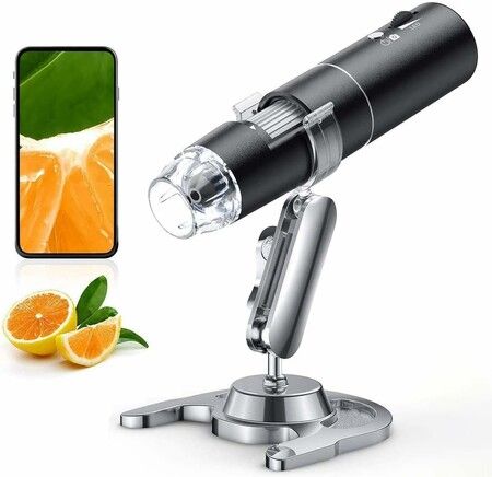 Wireless Digital Microscope 1000X HD USB Camera for iPhone Android iPad WiFi Handheld Microscope with Adjustable Stand Holiday Teens Gift