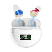 Hearing Aids with Audio Tracker, Rechargeable Hearing Aids with Noise Reduction DSP Chip, OTC Hearing Aid for Seniors, Reddish Blue