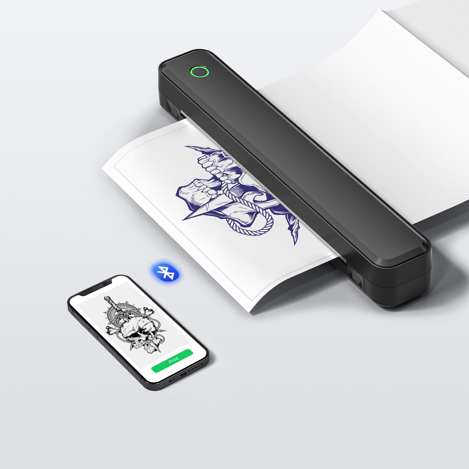 Tattoo Stencil Printer Wireless Thermal Transfer Machine Tattooing Drawing Copier Bluetooth USB Body Art Maker DIY Portable Phone Tablet PC Compatible