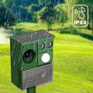 Ultrasonic Bird Animal Repellent Scarer Solar Powered Mouse Repeller Cat Dog Rat Deterrent Motion Sensor Pest Control Possum Fox Deer LED Flashlight