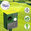 Ultrasonic Bird Animal Repellent Scarer Solar Powered Mouse Repeller Cat Dog Rat Deterrent Motion Sensor Pest Control Possum Fox Deer LED Flashlight