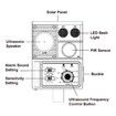Ultrasonic Bird Animal Repellent Scarer Solar Powered Mouse Repeller Cat Dog Rat Deterrent Motion Sensor Pest Control Possum Fox Deer LED Flashlight