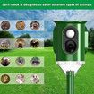 Solar Bird Animal Repellent Scarer Ultrasonic Pest Rat Repeller Motion Sensor 360 Degree Deterrent for Pet Cat Dog Mouse Deer Possum Garden LED Light