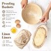 14 PCS Fermentation Basket Tool Set Bread Baking Supplies Rattan Banneton Proofing Basket Set Sourdough Kit with Handcrafted 9 Round 10 Oval Baskets