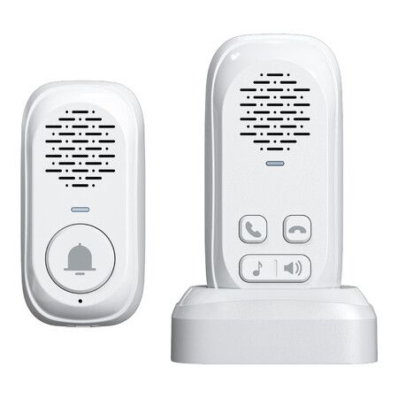 Wireless Doorbell, Wireless Intercom System for Home, 984ft Vioce Intercom Distance, 4 Volume Levels, Doorbells for House (White)