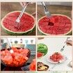 Watermelon Cutter,2-in-1 Stainless Steel Fruit Cutter,Dual Head Watermelon Fork Slicer Tool,Summer Fruit Cutting Home Kitchen Gadgets