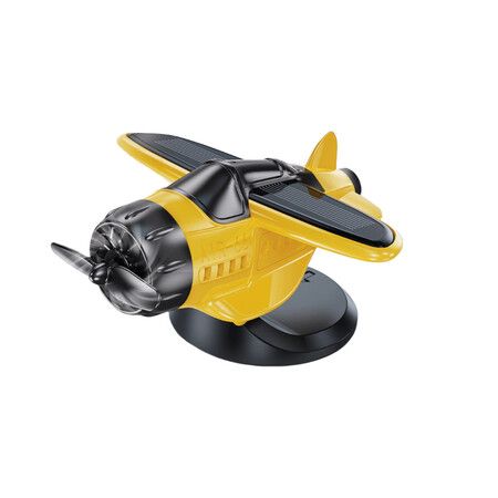 Yellow Car Solar Rotating Aircraft Creative Ornaments Center Console Decoration Car Supplies