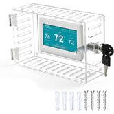 Thermostat Lock Box with Key, Universal Acrylic Thermostat Cover with Lock for Wall Thermostats, Restaurants, Wall AC Panel, School, 18 x 12 x 6 cm