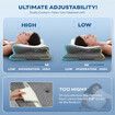 Adjustable Cervical Pillow for Neck Support with Armrest, Odorless Ergonomic Contour Memory Foam,Orthopedic Bed Pillow for Side Back Stomach Sleeping